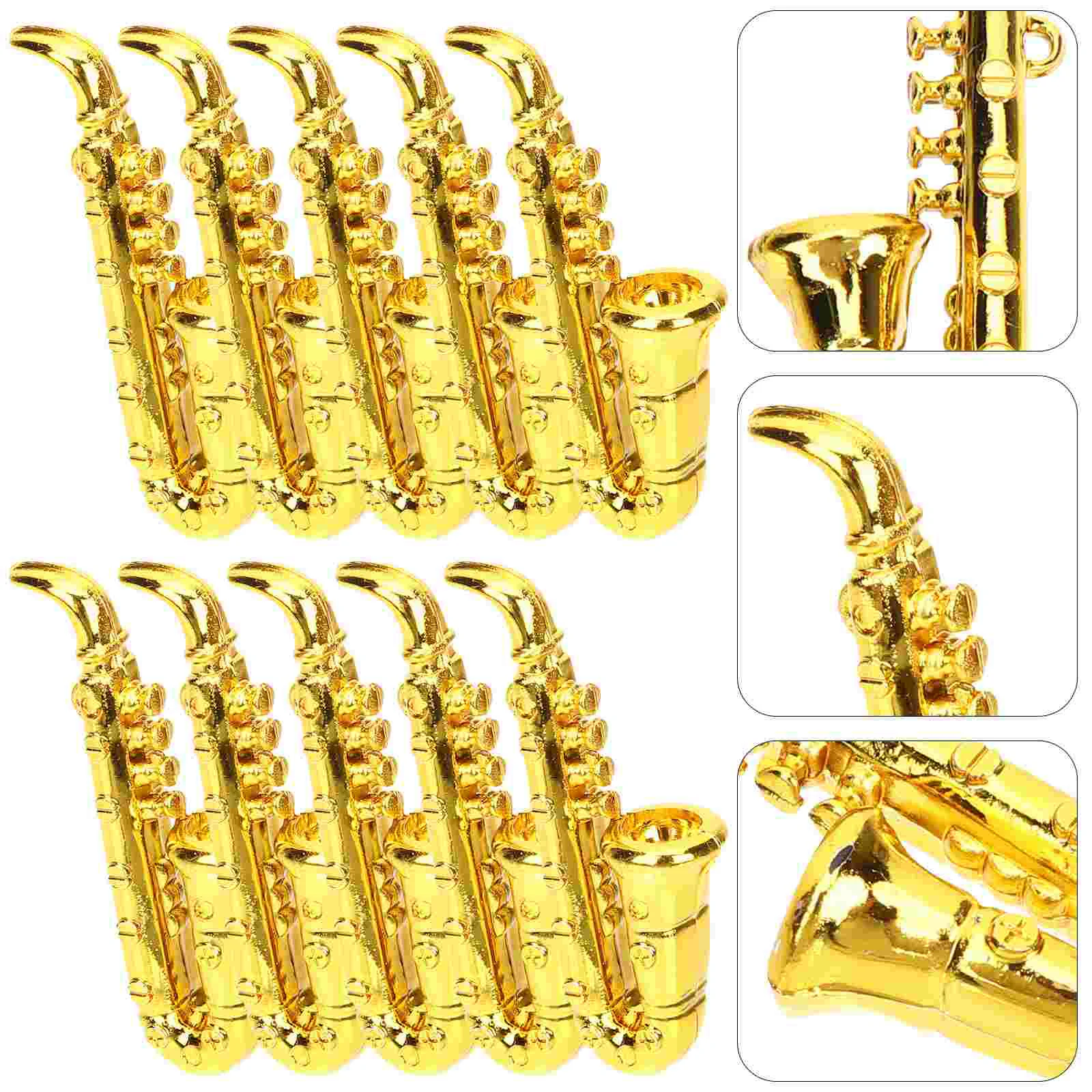 

10 Pcs Musical Instrument Model Miniature Instruments Saxophone Prop Toy Decor Tiny