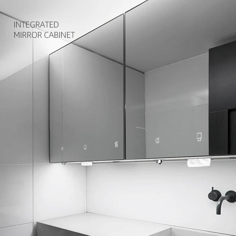 2 in 1 Wall-mounted contactless automatic soap dispenser Brushless hand dryer design Bathroom cabinet Mirror Bathroom vanity