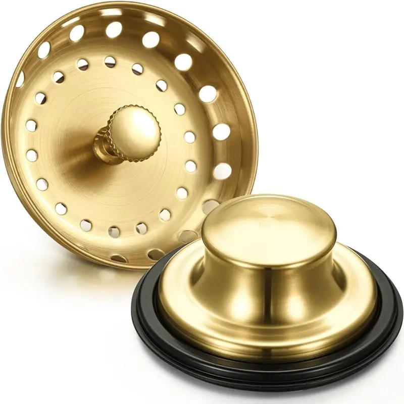 

ABBN-2 Pcs 3.5 Inch Kitchen Sink Strainer Stopper Stainless Steel Garbage Disposal Plug Sink Drain Strainer Basket Stopper