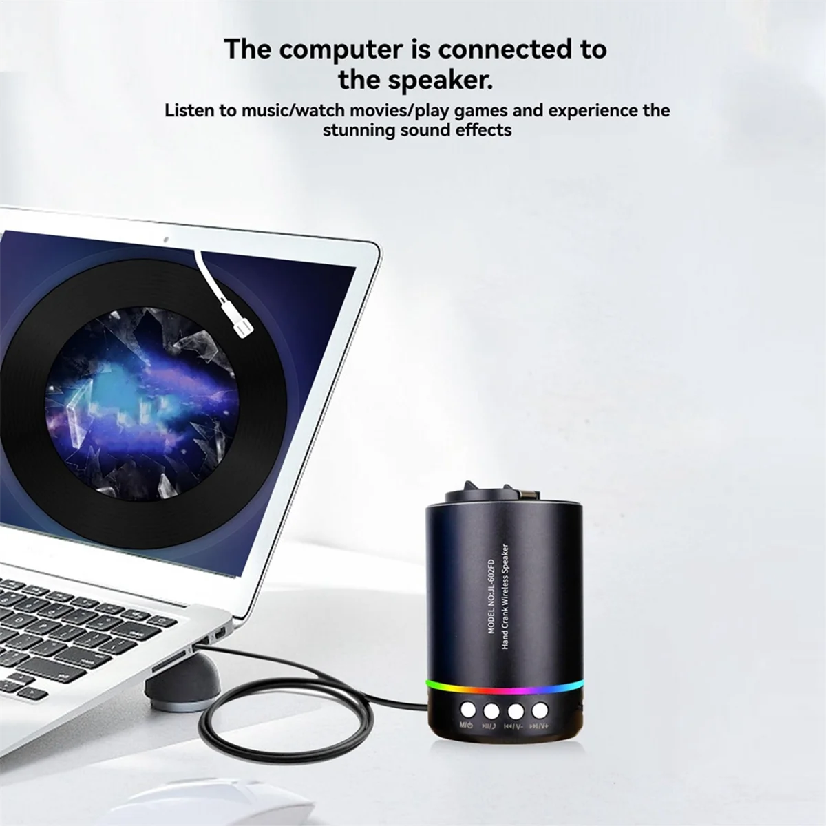 Altavoz Bluetooth con manivela A20M, altavoz inalámbrico portátil con Radio de emergencia AM/FM para acampar al aire libre, color negro