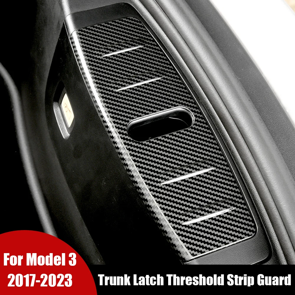Stainless Steel Protective Plate for 2017-2023 Tesla Model 3 Front Trunk Lock Guard Auto Parts Door Sill Cover Protector