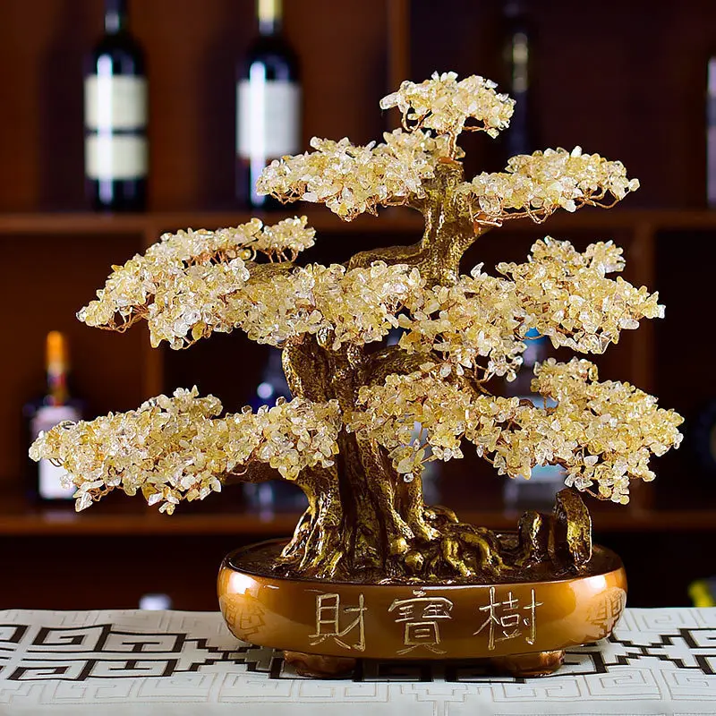 Citrine Money Tree Fortune TV Cabinet Wine Decoration Home Living Room Lucky Opening Gifts