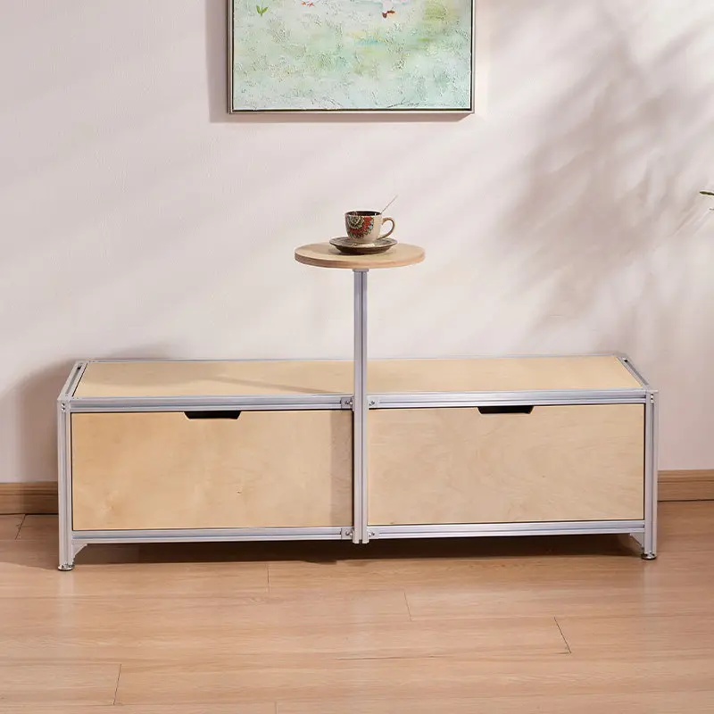 CX Z aluminum profile cafe bench milk tea shop table and chair combination rest and change shoes