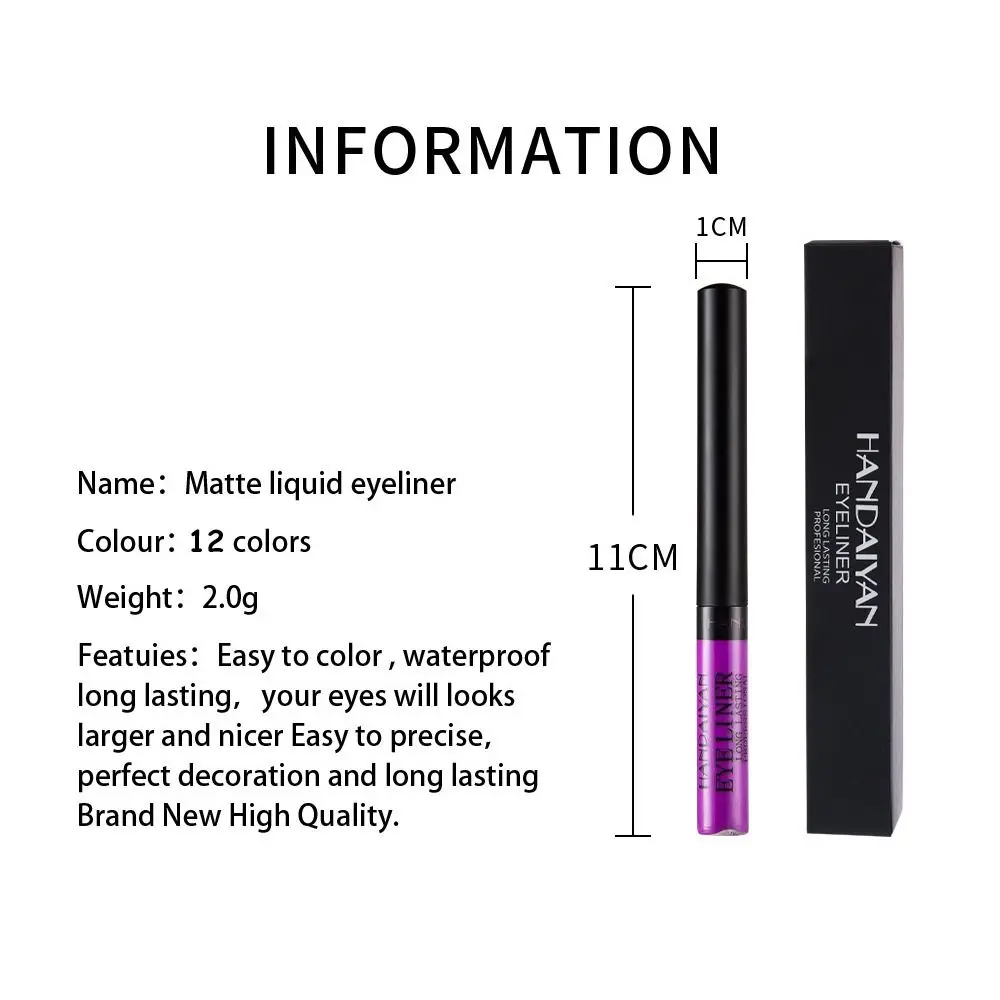 Make-up Leuchtendes UV-Licht Neon Fluoreszierende Farbe Eyeliner Flüssiger Eyeliner Bleistift Make-up-Tool Fluoreszierender Eyeliner