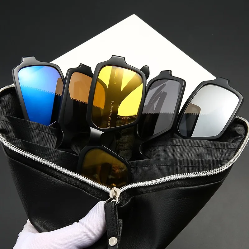 Monture de lunettes 6 en 1 pour hommes et femmes, lunettes de soleil polarisées à clipser, lunettes magnétiques pour hommes, lunettes optiques pour ordinateur, 5 pièces, 2336