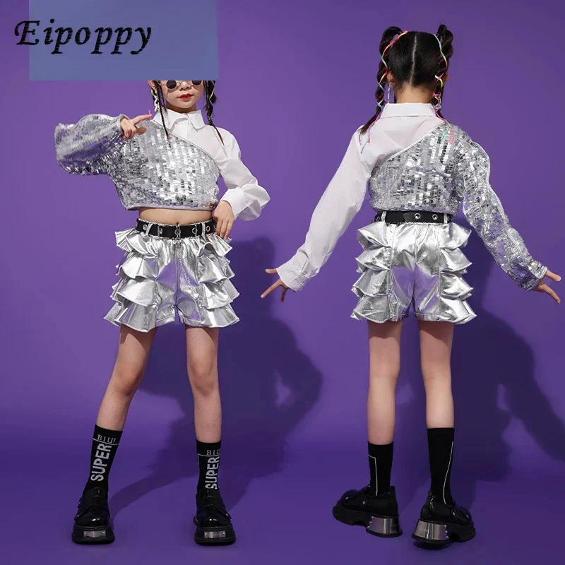 

Children's jazz dance sequin performance costume