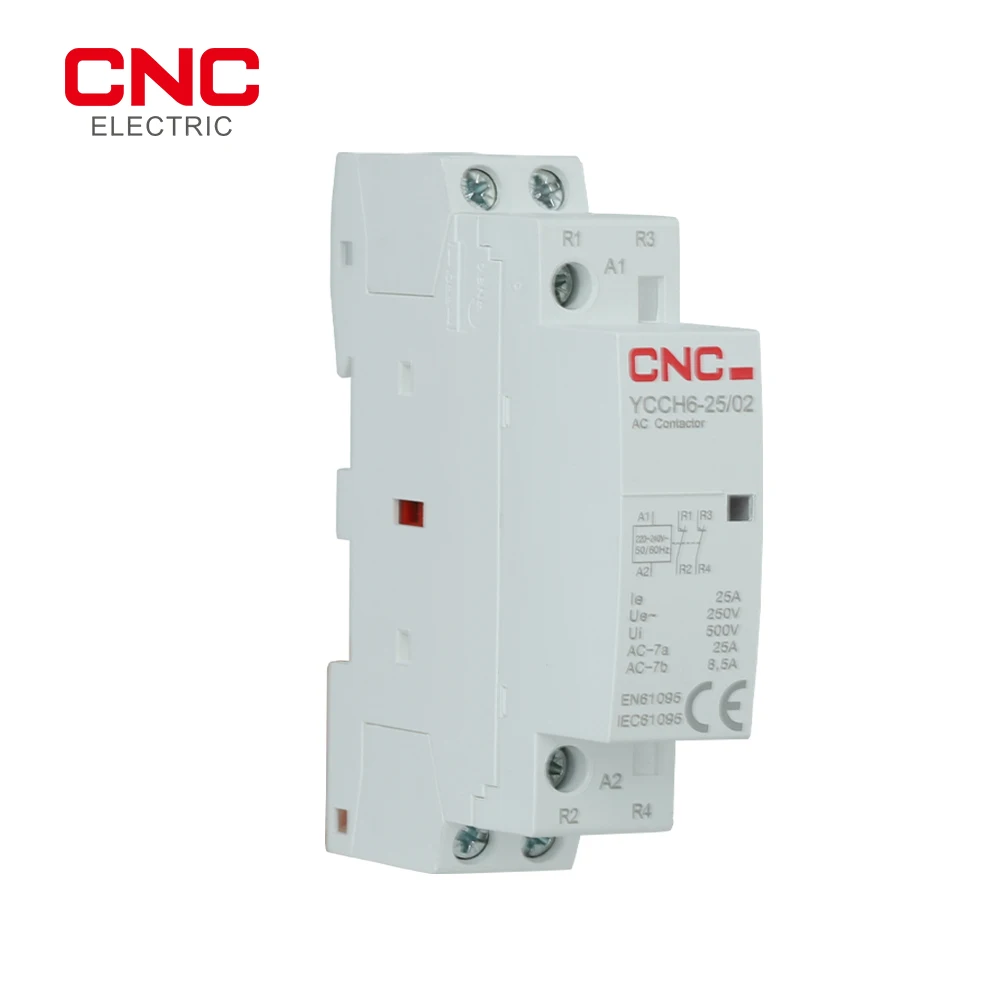 CNC 2P 220/230V Din Rail Mounted 50/60Hz contattore ca modulare per uso domestico 25A 1NO 1NC 2NO 2NC per Smart Home House Hotel