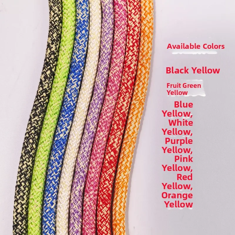 High Strength Aramid Mixed Fiber Rope Lightweight Static Climbing Rope Wear Resistant Firefighting Rescue Rope Black Yellow R...
