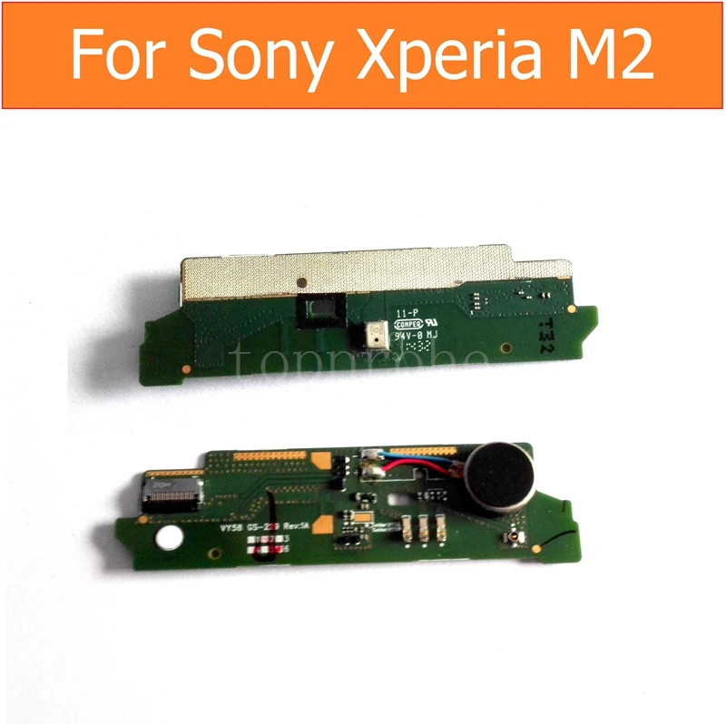 Genuine Microphone connector PCB module For Sony Xperia M2 S50H D2305 D2306 Microphone flex cable with Moto Vibrator replacement