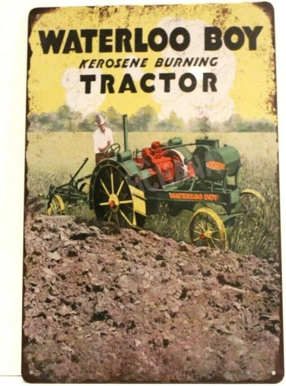 Metal Sign New Waterloo Boy Tractor Tin Metal Poster Sign Vintage Style Farm Tin Sign Retro Home Cafe Restaurant Wall Decor sign
