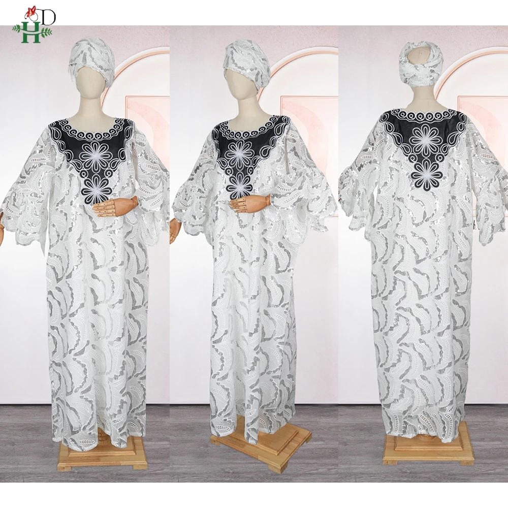 Abiti africani per uomo donna ricamo tradizionale abito coordinato per la famiglia abito da festa di nozze bianco musulmano abiti genitore-figlio