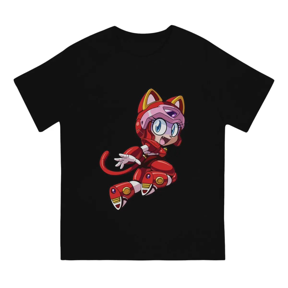 Samurai Pizza Cats Girl T Shirt Harajuku Gothic Men's Tshirt Polyester Men Tops