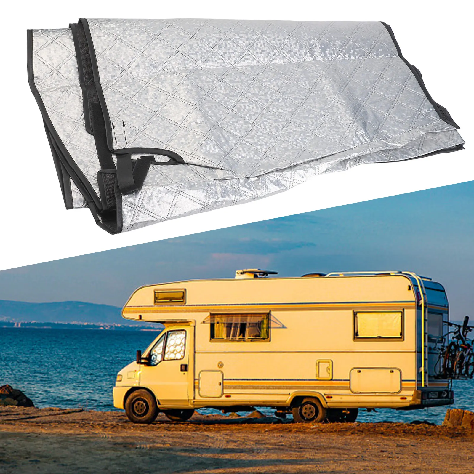 

All-Season Protection RV Windshield Cover For Ford Robust Construction Design Snug Fit Design For Ford Compact And Lightweight