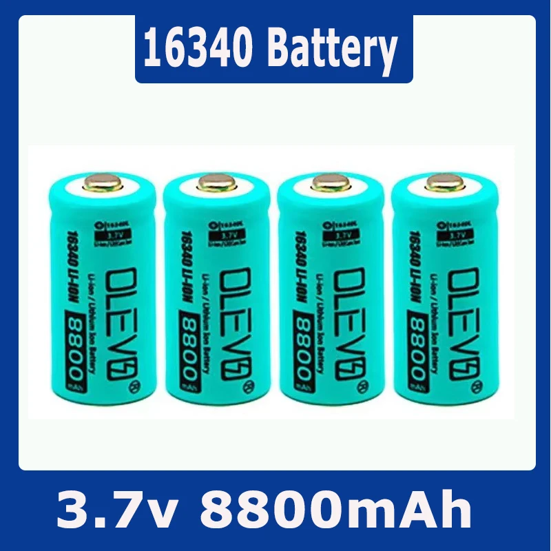 New 3.7V 8800mAh Lithium Li-ion 16340 Battery CR123A Rechargeable Batteries 3.7V CR123 for Laser Pen LED Flashlight Cell