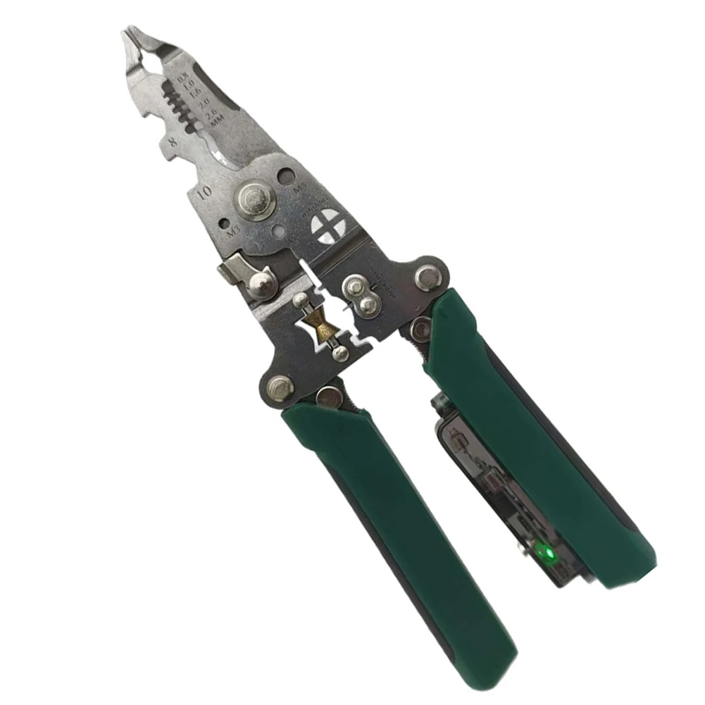 Foldable electrician wire for stripper pliers with wire cutting crimping and winding pulley features for cable and wire tasks