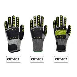 Cut Resistant Gloves Anti Impact Vibration Oil GMG TPR Safety Work Gloves Anti Cut Shock Absorbing Mechanics Impact