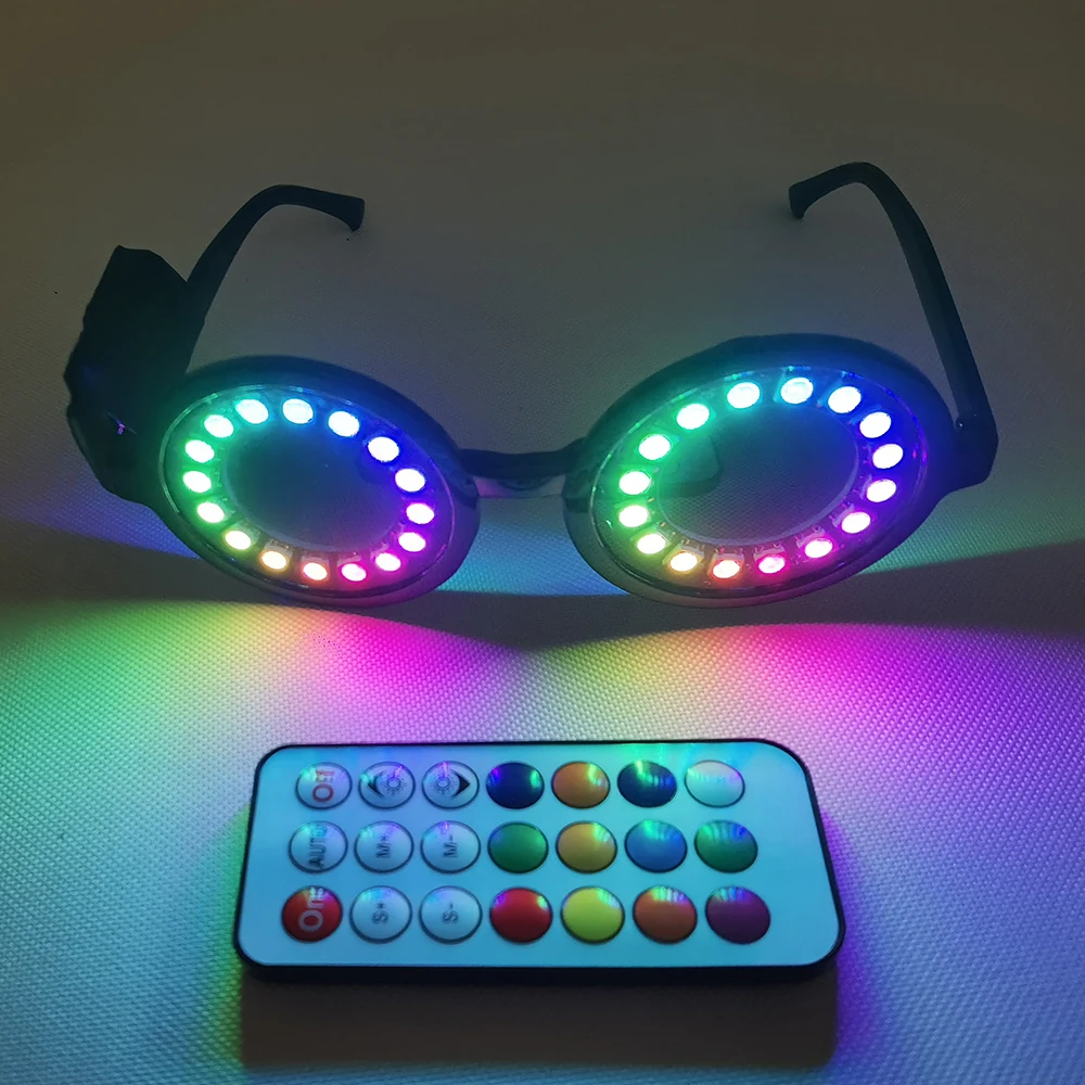 Full Color LED Glasses Rainbow Colors Super Bright Ray EDM Party DJ Stage Laser Show Team Dance Performance Dress