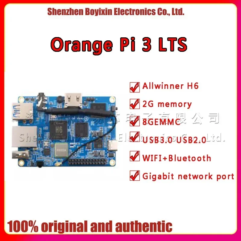 

OrangePi 3 LTS Allwinner H6 quad-core 1.8GHz 64-bit system-on-chip Cortex-A53 2GB LPDDR3|8GB EMMC Flash|Dual-band WiFi+Bluetooth