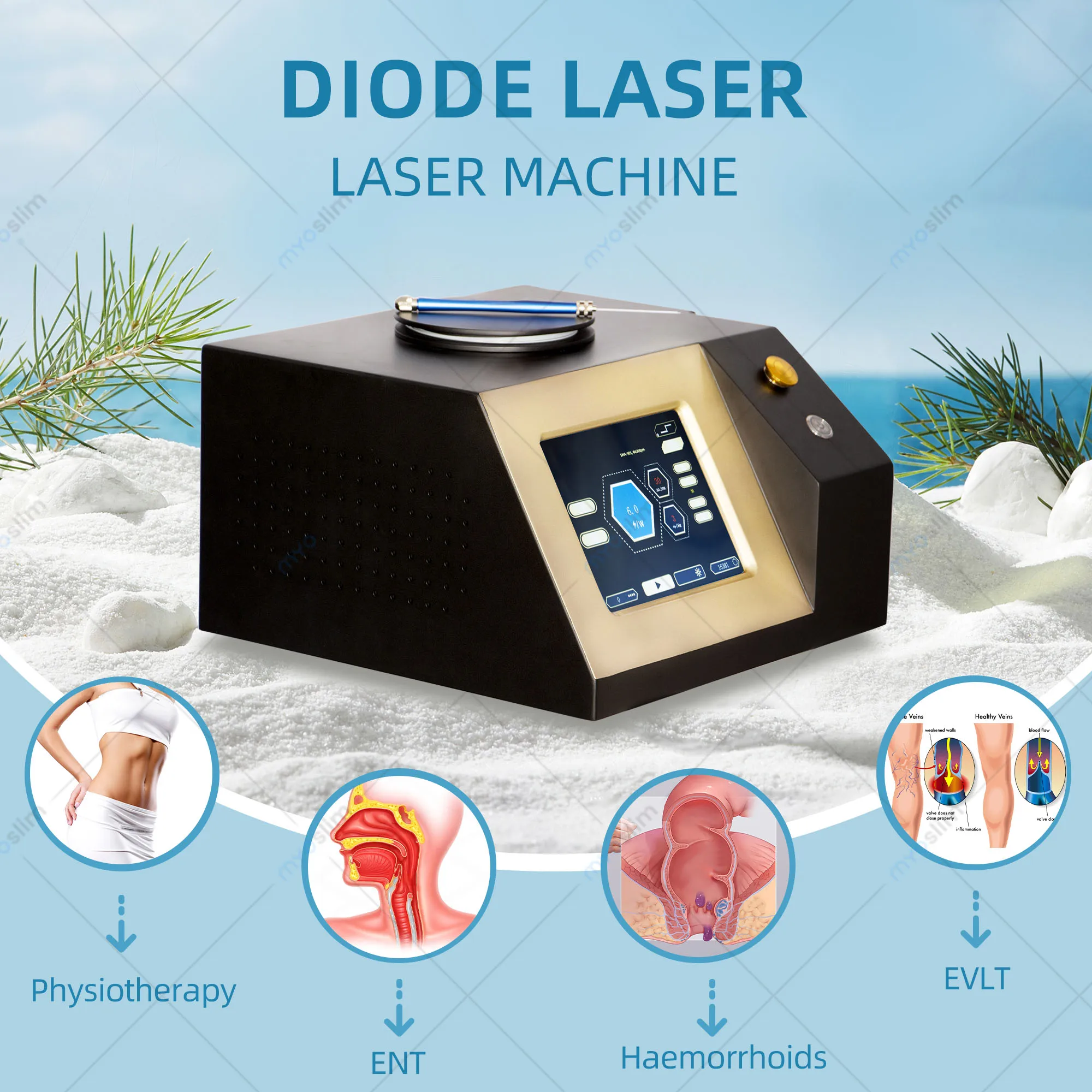 

5 in 1 980nm Diode Laser Vessel Removal Machine to remove spider veins 980 Vessels to remove nail fungus