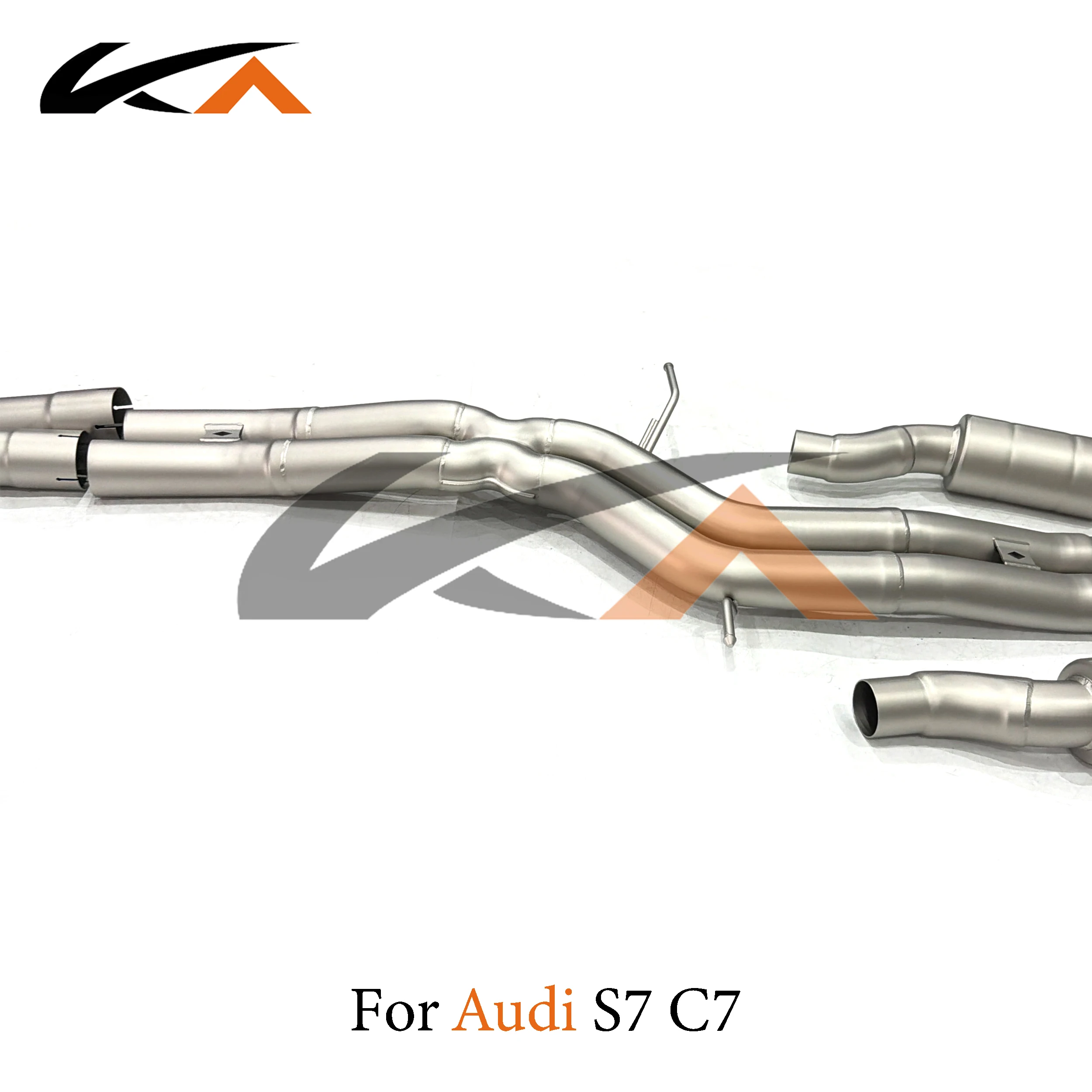 KA Tuning exhaust system stainless catback for Audi S7 C7 rear section performance parts muffler with valve and SS front pipe