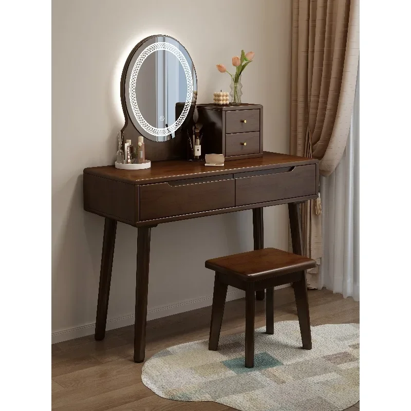 

Nordic solid wood dresser, small apartment bedroom modern makeup table dresser
