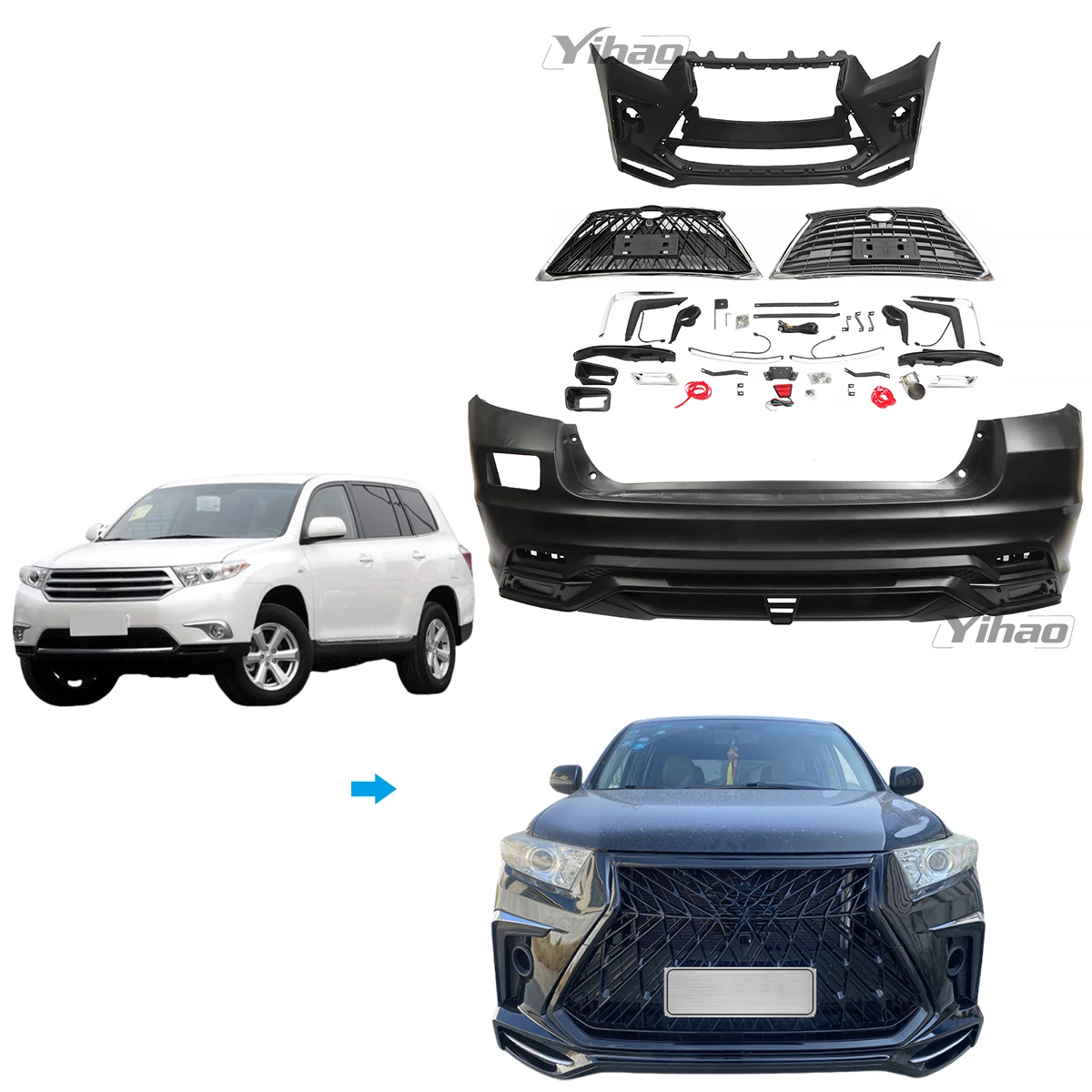 

Auto Parts Off-road Vehicle Body Kits Front Rear Bumper Fit for 2012-2014 toyota Highlander