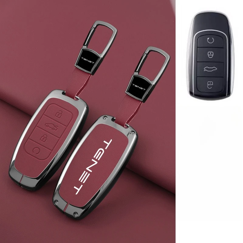 

Zinc Alloy Key Fob Cover for Tenet T4/T9/T7/T8, Heavy Duty Metal Protective Case Shell with Keychain, Anti-Drop & Scratch Proof