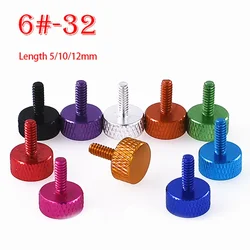 2PCS 6#-32UNC Color Aluminum Knurling Hand Thumb Screws Computer Case DIY Side Panel Hard Drive Graphic Card Screws