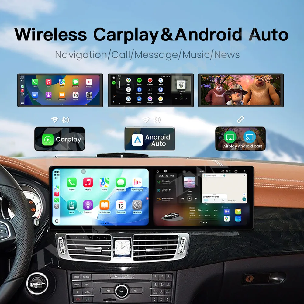 18.2 inch Screen Carplay Car Radio For Benz CLS W218 2016 2017 NTG 5.0 Android 15 GPS Navigation Multimedia Player Head Unit