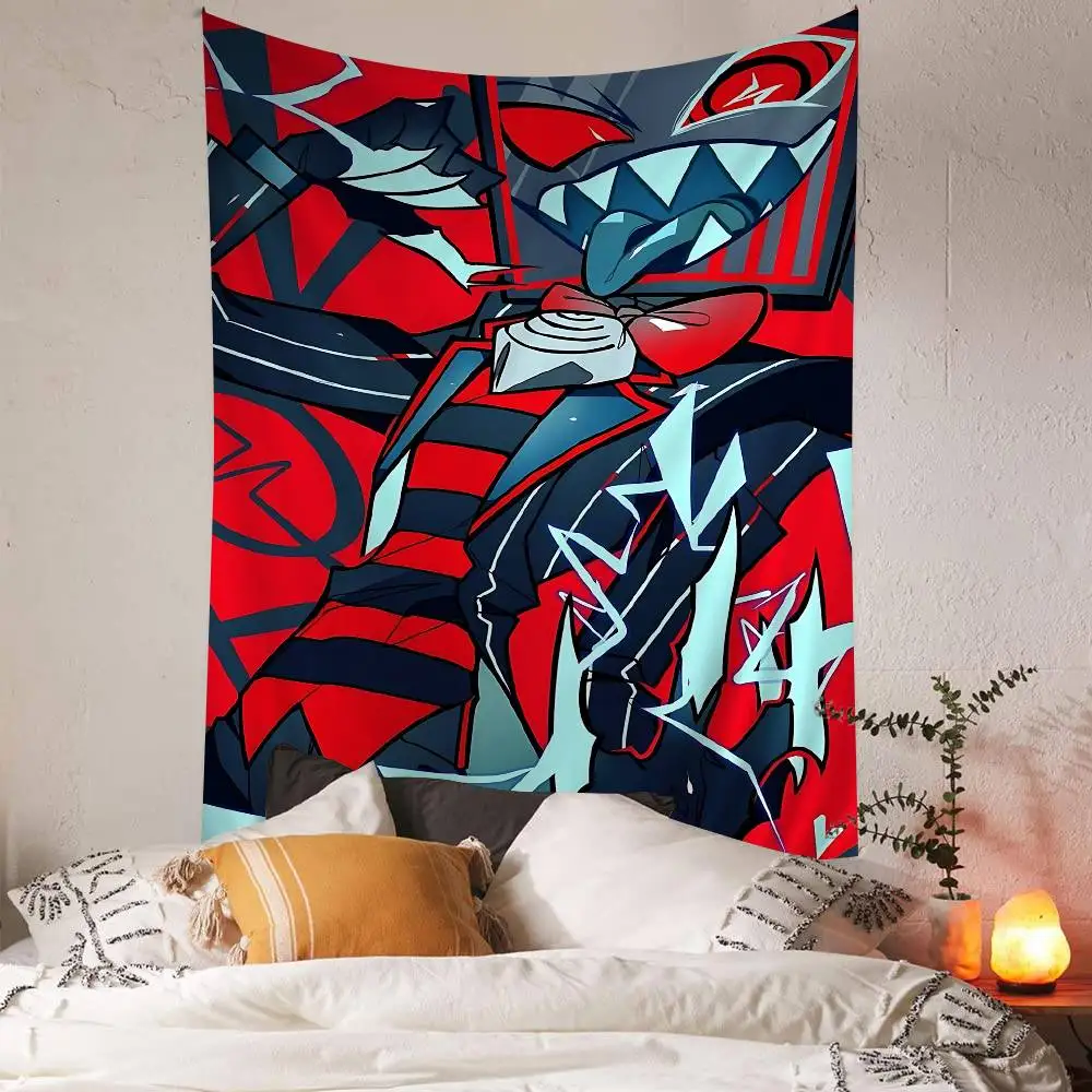 V-Vox Hazbin Hotel Anime Chart Tapestry Art Science Fiction Room Home Decor Cheap Hippie Wall Hanging