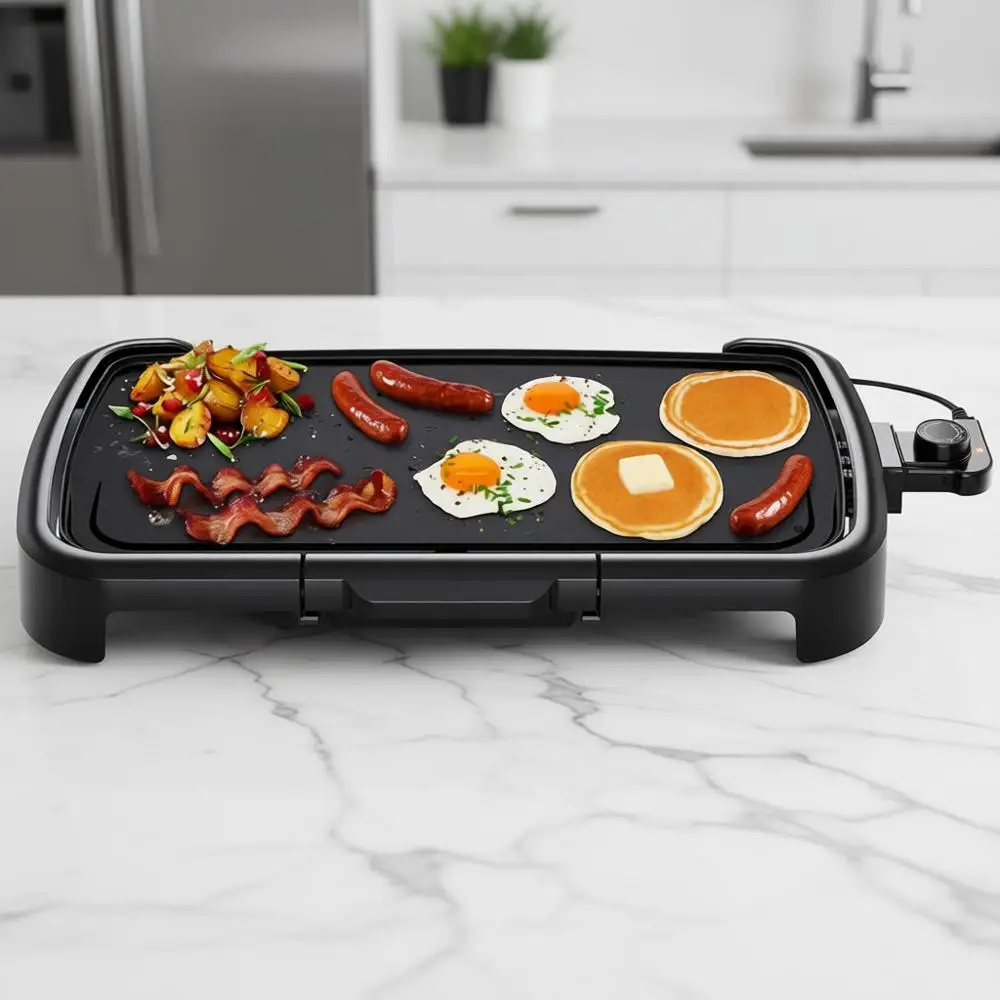 

Electric Griddle with Removable Temperature Control, Immersible Lat Top Grill, Nonstick Extra Large Cooking Surface, Slide Out D