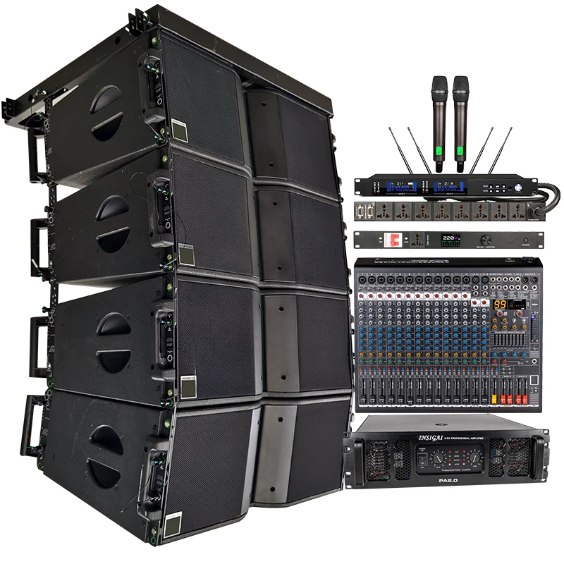 Professional Dual 10 12 Inch Line Array Speaker System Hanging Stage Dj Outdoor Powered Active Passive Line Array Speakers
