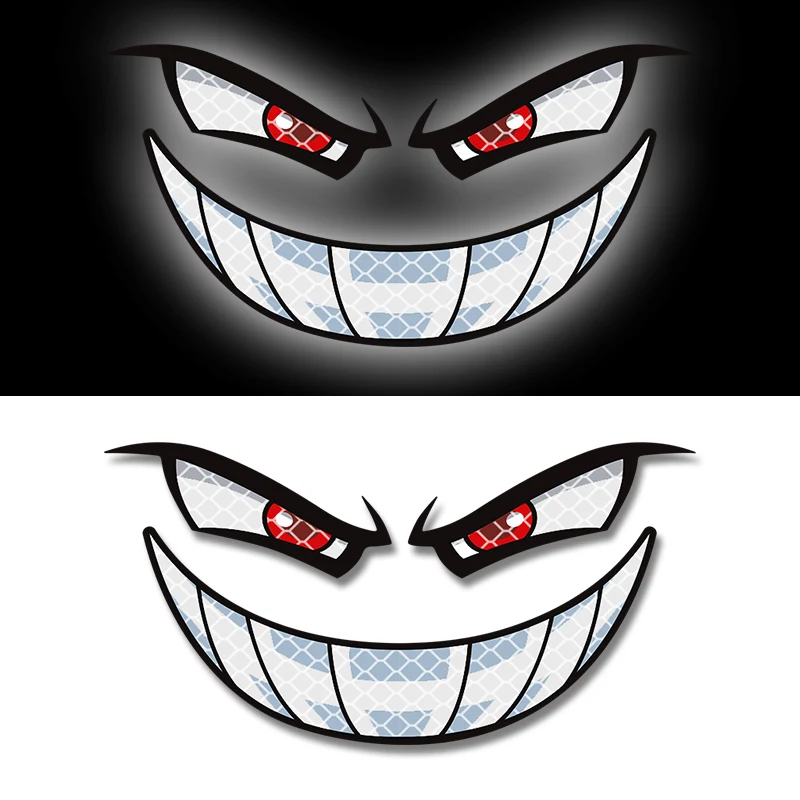 1PC Reflective Demon Eyes Motorcycle Stickers Night Warrning Waterproof for Motorbike Fuel Tank Helemt Fairing Vinyl Decals