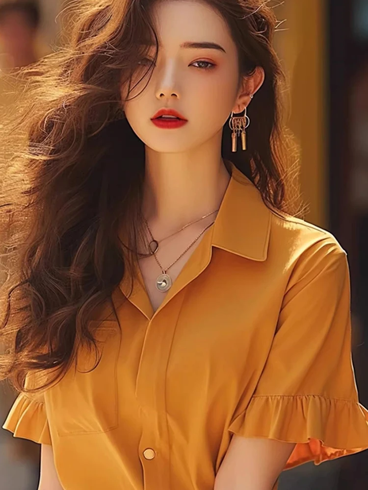 Chique retro hong kong sle ort sve colarinho feminino irt tecido viscose emagrecimento topo commute faion anti-envelhecimento