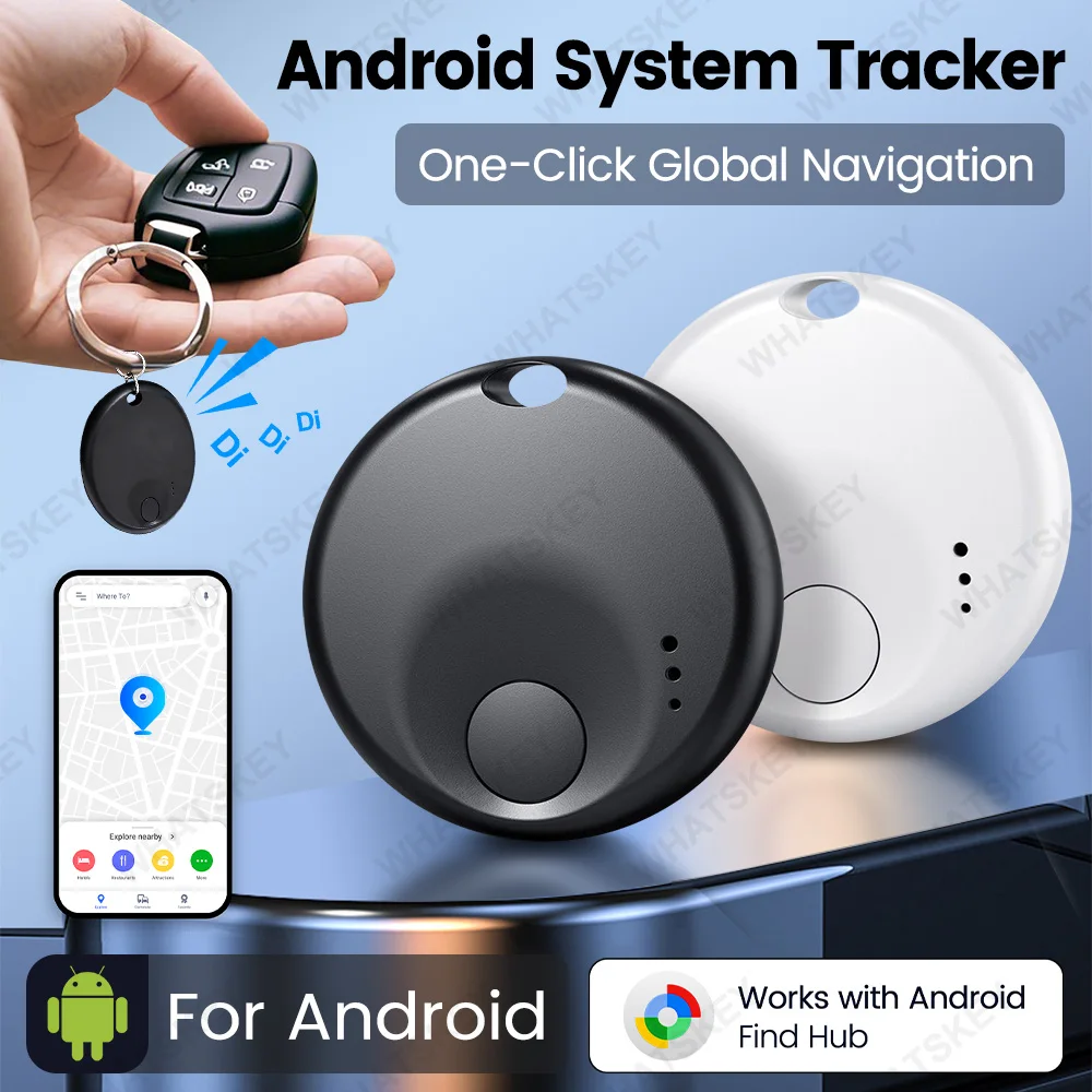 Android Air Tracker Tag Smart Bluetooth Tracker Tag Work With Google Find Hub APP Tracking Locator Device Item Finder for Keys