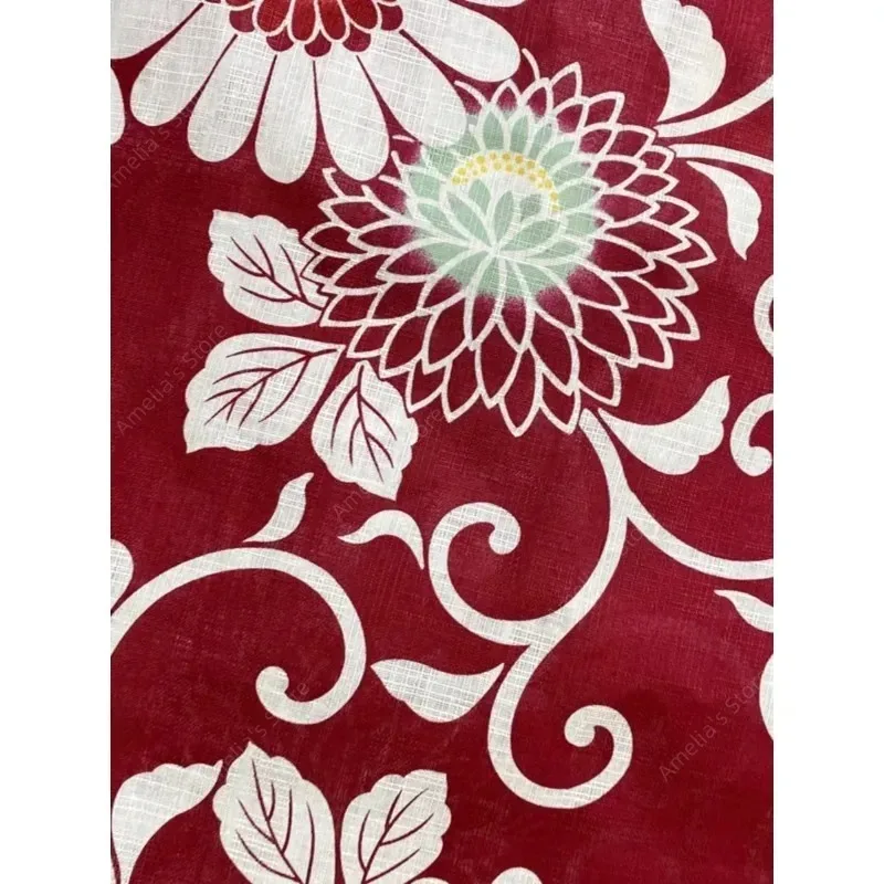 Yukata เสื้อคลุมยาวชุดกิโมโนญี่ปุ่นแบบดั้งเดิมเสื้อผ้าผู้หญิงผ้าฝ้ายผ้าลินินชุดรูปแบบสไตล์ญี่ปุ่น