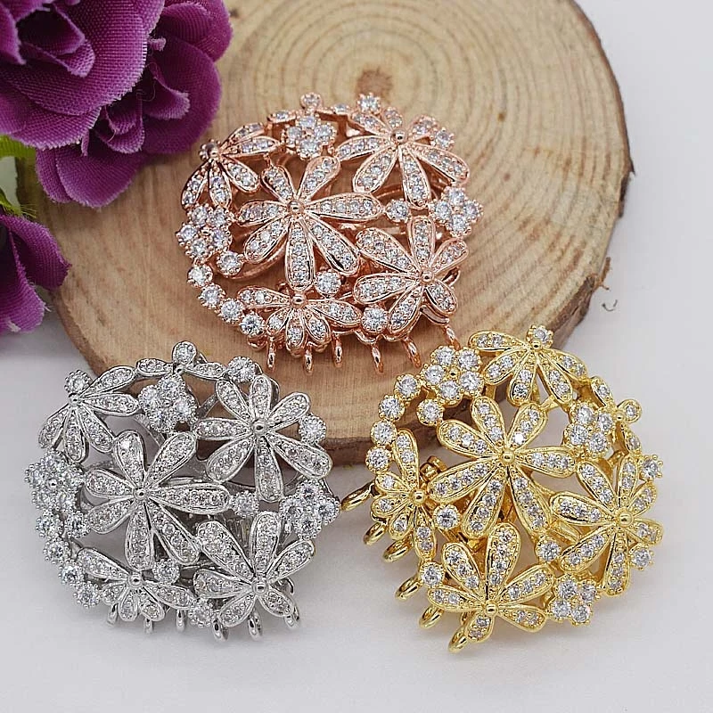 one piece more strings white/ yellow  zircon  wholesale clasps/hooks  CONNector FPPJ FOR DIY Jewelry