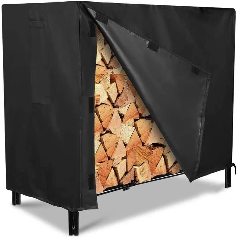 

Outdoor Log Rack Cover, Durable Waterproof Firewood Cover, Openable Front Flap, Heavy Duty 420D Oxford Cloth, 4 Feet