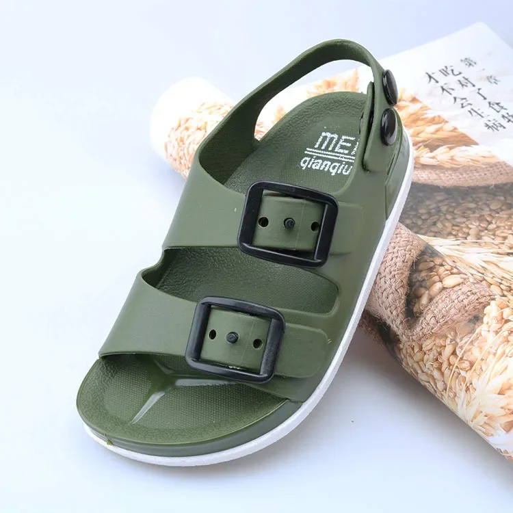 Sandali estivi in pelle per bambini per bambini piatti scarpe da spiaggia per bambini sport morbidi sandali Casual antiscivolo per bambini 1-4 anni