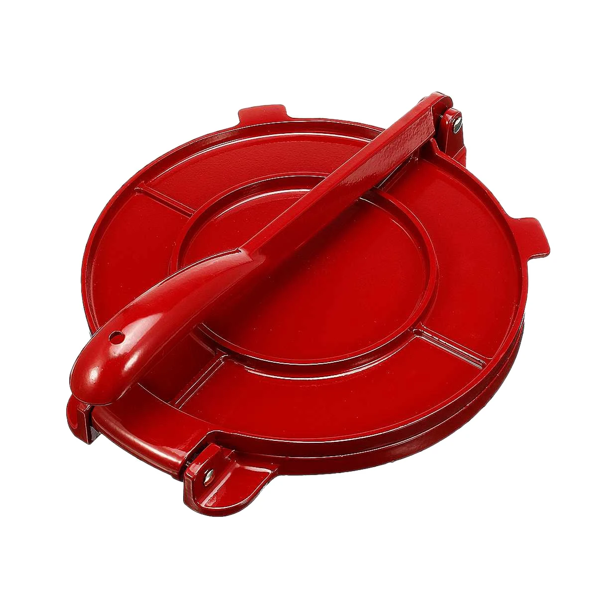 アルミ製折りたたみ式トルティーヤプレス、メーカーツール、ベーキングツール、キッチン用DIY、レストラン、赤、8インチ