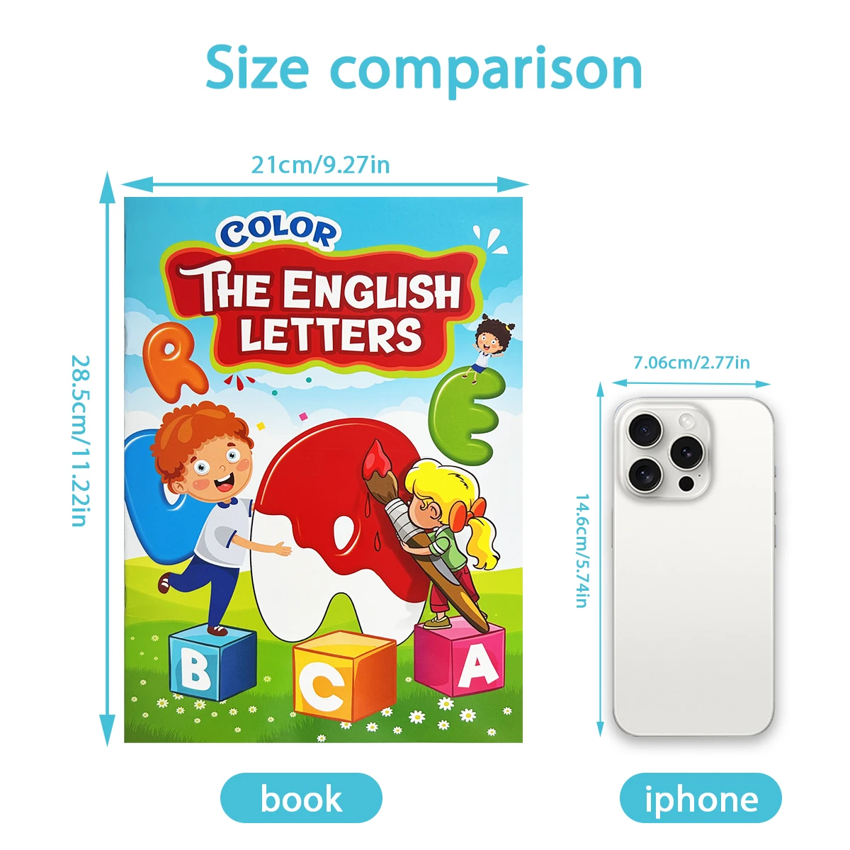 Children's English Letter Coloring Book,Drawing Cognition Early Education Picture Book,2-5 Years Old,Children's Learning Gifts