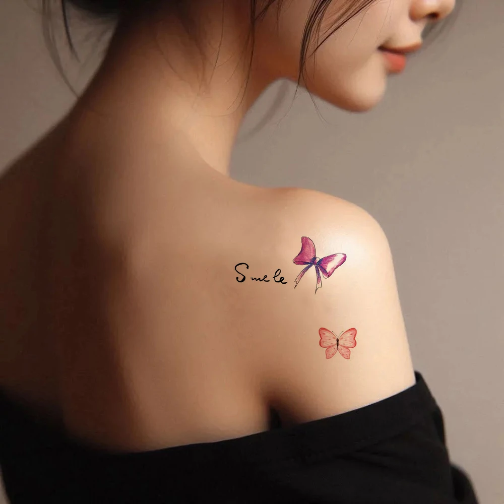 10pcs Waterproof Flower Temporary Tattoo Stickers Butterfly Fake Tattoo for Women Body Wear