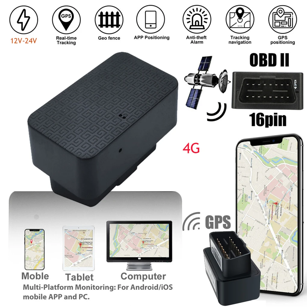 Black For Car Truck Locator OBD II OBD2 GPS Tracker Real Time Vehicle Tracking Device For Car Truck Locator OBD II UK