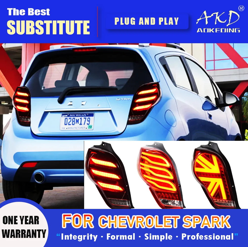 

AKD Tail Lamp for Chevrolet Spark LED Tail Light 2010-2019 Spark Rear Fog Brake Turn Signal Automotive Accessories