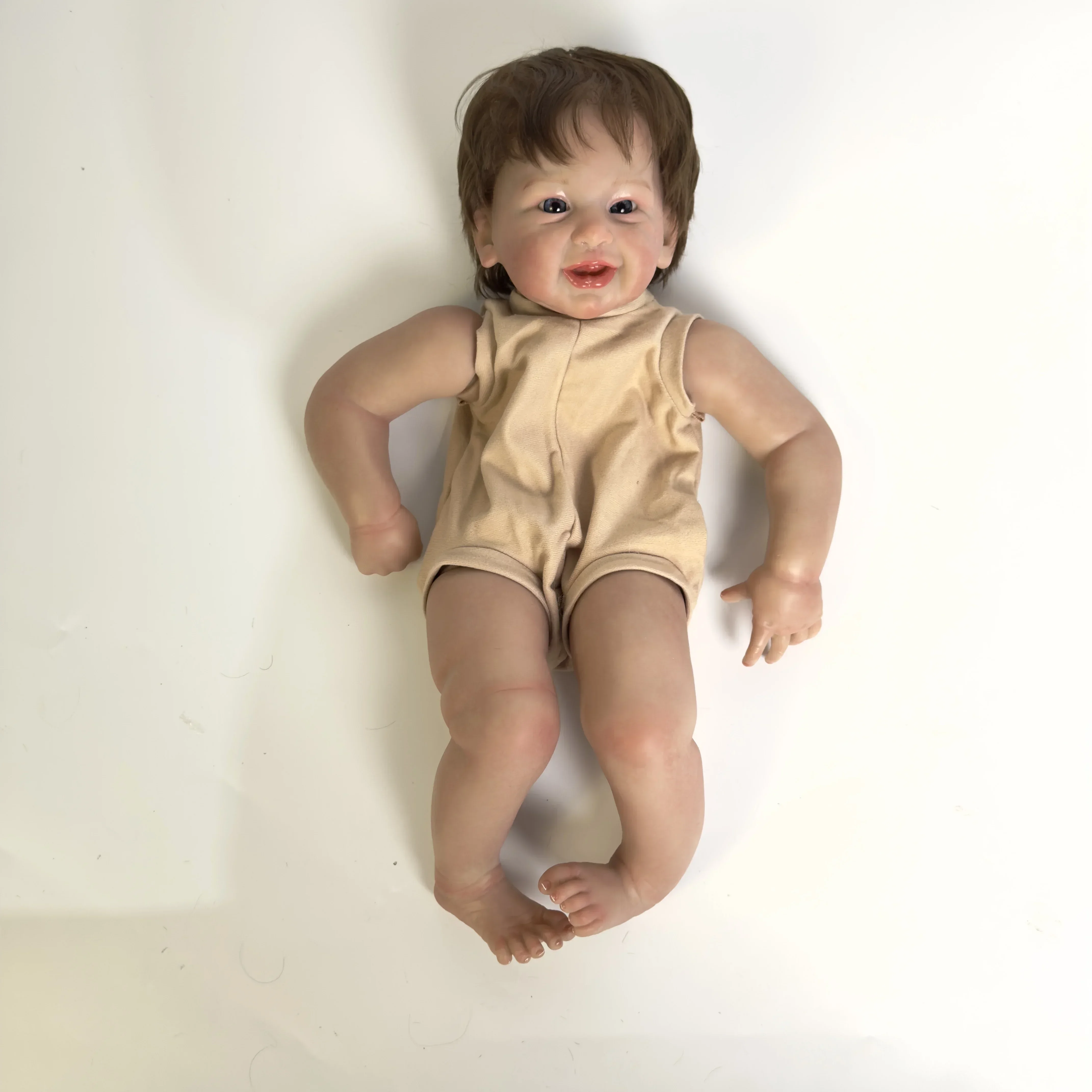 20inch Phoenix Already Painted Reborn Doll Kit Baby Parts Brown Hair With Cloth Body and Eyes Cute Birthday Christmas Gifts