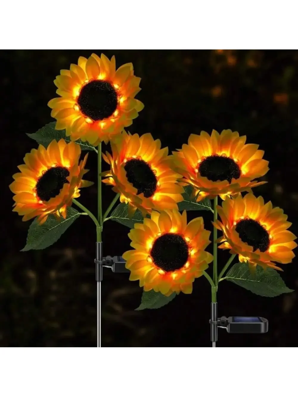 Solar Powered Sunflower Light Outdoor Waterproof Led Ground Insert Lawn Lamp For Garden Lawn Courtyard Decoration JJ2201