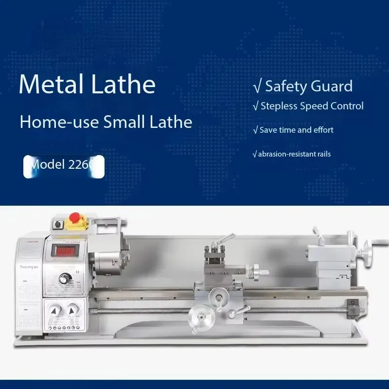2026for YS-2260 Compact Mechanical Metal Lathe DIY High Power Multifunctional Horizontal Desktop Micro Lathe 1.1KW