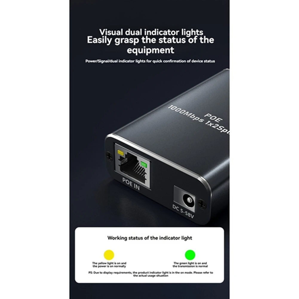 

A64K 1 in 2 Out Gigabit Ethernet Switch Rj45 Splitter POE Gigabit Extension Adapter 1000Mbps Network Connector for PC Laptop