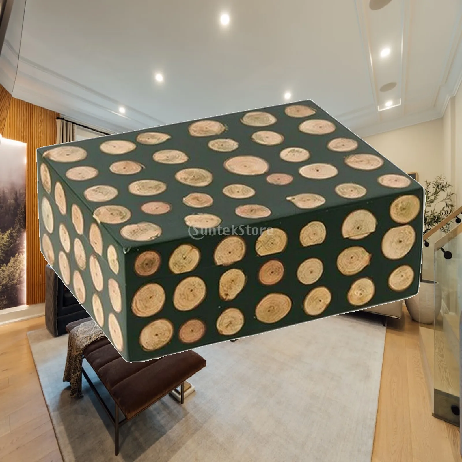 Rectangular Decorative Storage Box with Snug Lid Rigid Wood-Based Embedded