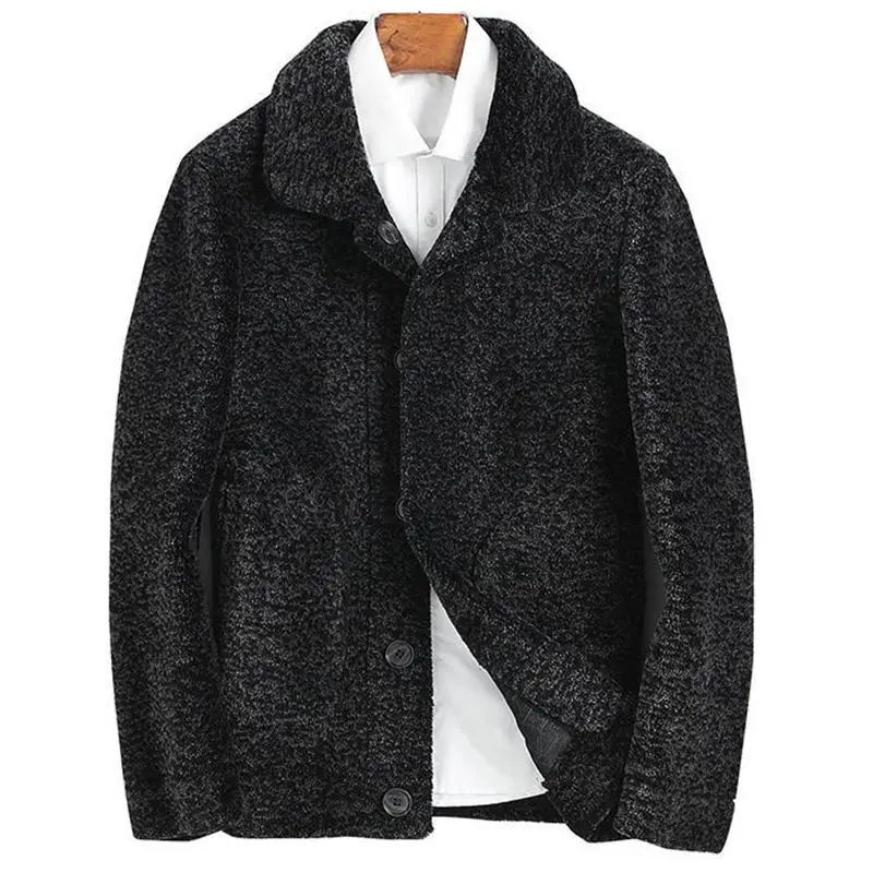 2022 novo masculino inverno real casaco de pele dos homens ovelhas shearling roupas moda masculina fina pele de cordeiro erkek mont dois lados jaquetas curtas b370